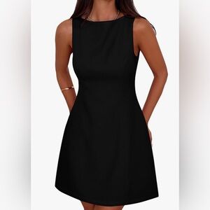 NWT PRETTYGARDEN Short  Sleeveless Boat Neck A Line Elegant Mini Dress, size S